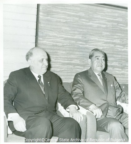 Bulgarian prime minister Todor Zhivkov and Japanese Prime minister Eisako Sato, 1970, Japan.